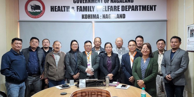 Commissioner & Secretary, Y Kikheto Sema, IAS with others during the coordination meeting with the Nagaland Private Practitioners Association held on April 4. (DIPR Photo)